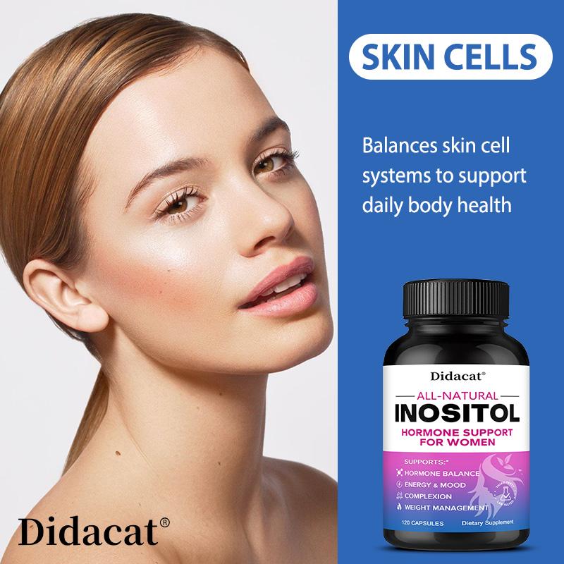 Inositol Dietary Supplement, With Vitamin C, Black Pepper Extract, Folate, 120 Capsules