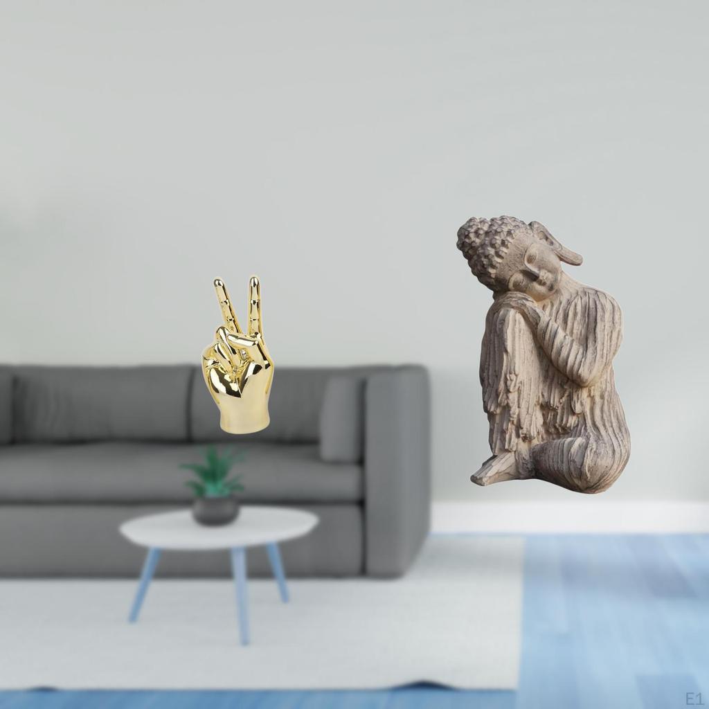 Hand Finger Gesture Buddha Figurine Sculpture Creative Desk Statue Art Crafts for Living Room