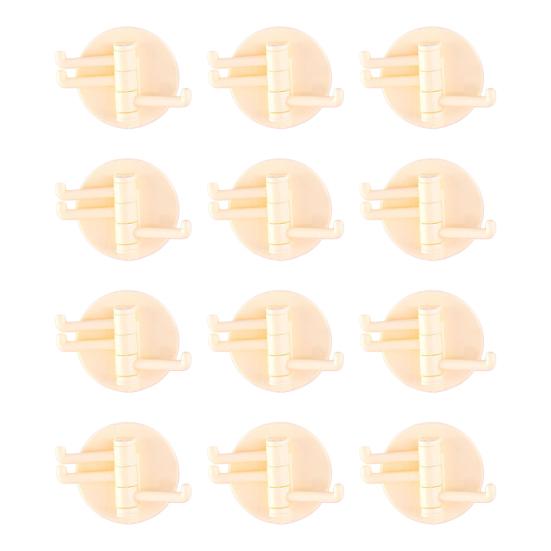 12PCS Wall Hooks, with 3-Branch Rotating Design, Self-Adhesive Waterproof Organizer, Strong Load-Bearing Hooks for Bathroom Kitchen