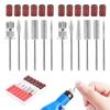 Nail Drill Bits Set of 2, Professional Nail Art Tools Set, Mini Sanding Bands for Manicure Salon, Drill Bits, Sanding Bands for Salons (COLOR:12 Pcs)