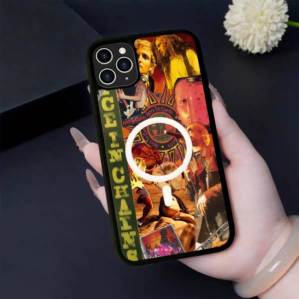 Retro Band A-Alice In C-Chains For Magsafe Magnetic Wireless Phone Case For IPhone 11 12 13 14 15 16 17 Pro Max Plus Cover