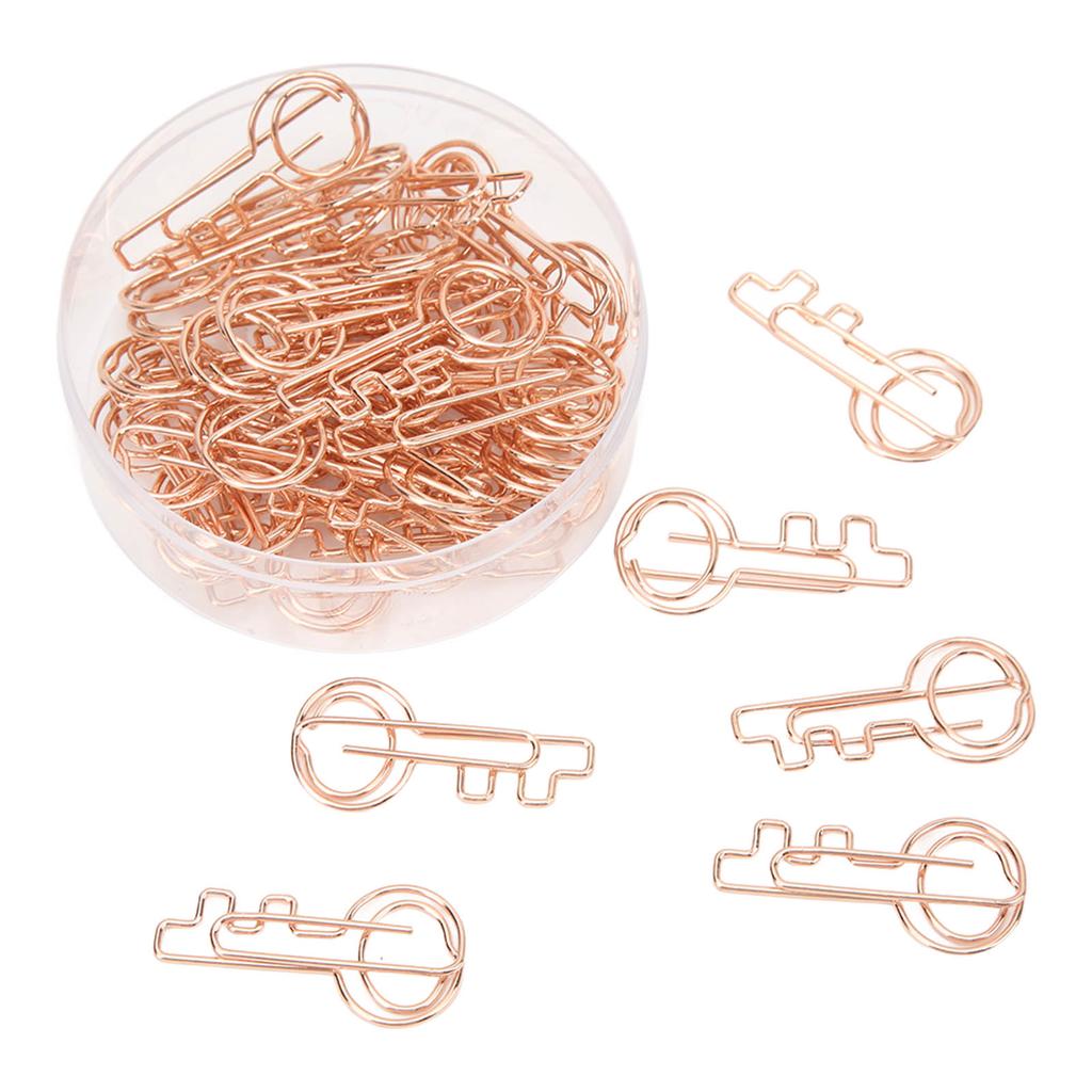 40PCS Key Paper Clip Metal Plating Portable Slip Resistant Bright Color Compact for Office School Ho