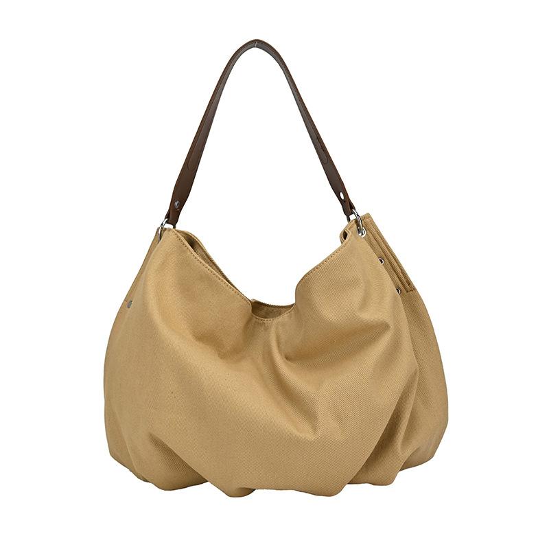 Retro Simple Lazy Wind Canvas Bag Women's 2025 Autumn New Commuter Tote Bag Fashion Shoulder Messenger Bag