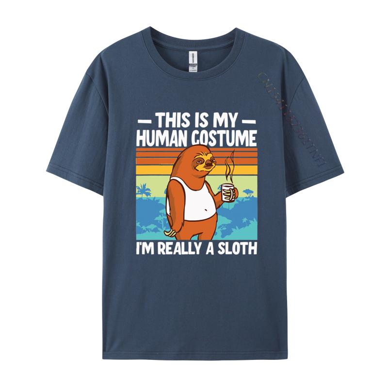 This Is My Human Costume Im Really A Sloth T Shirt Men Cotton Oversized Print T Shirts Graphic Tshirt Tee Top