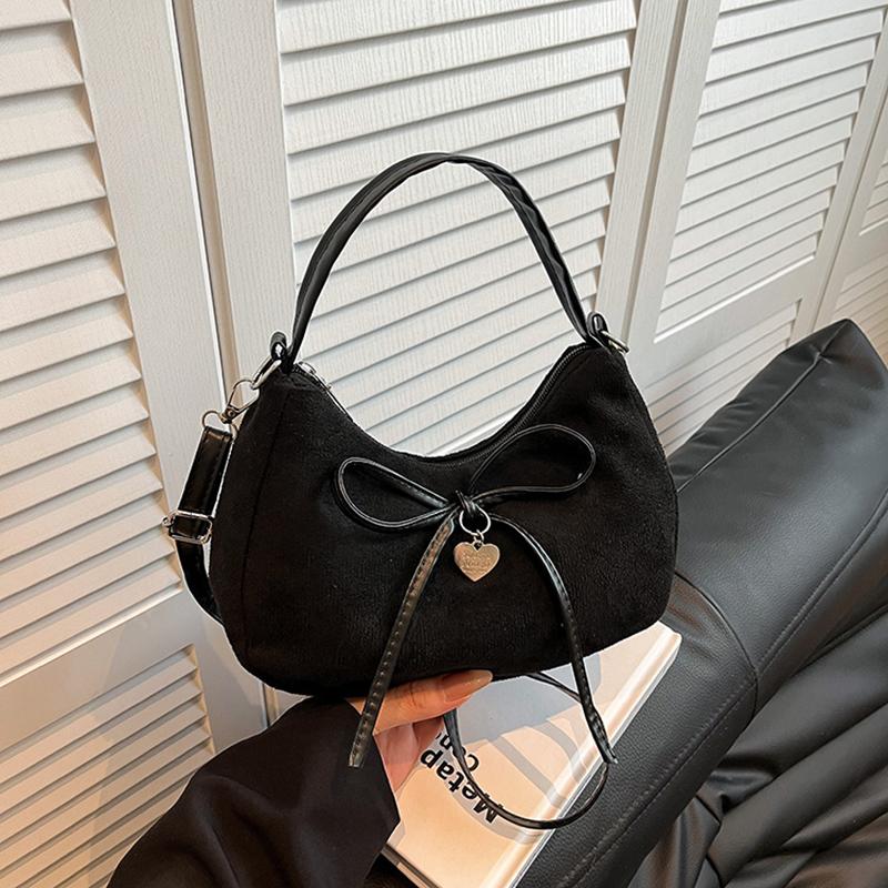 

Винтажная сумка-бант конфетного цвета женская замшевая на плечо простая легкая женская сумка кроссбоди портативная женская сумочка кошелек 23x8.5x14cm чёрный