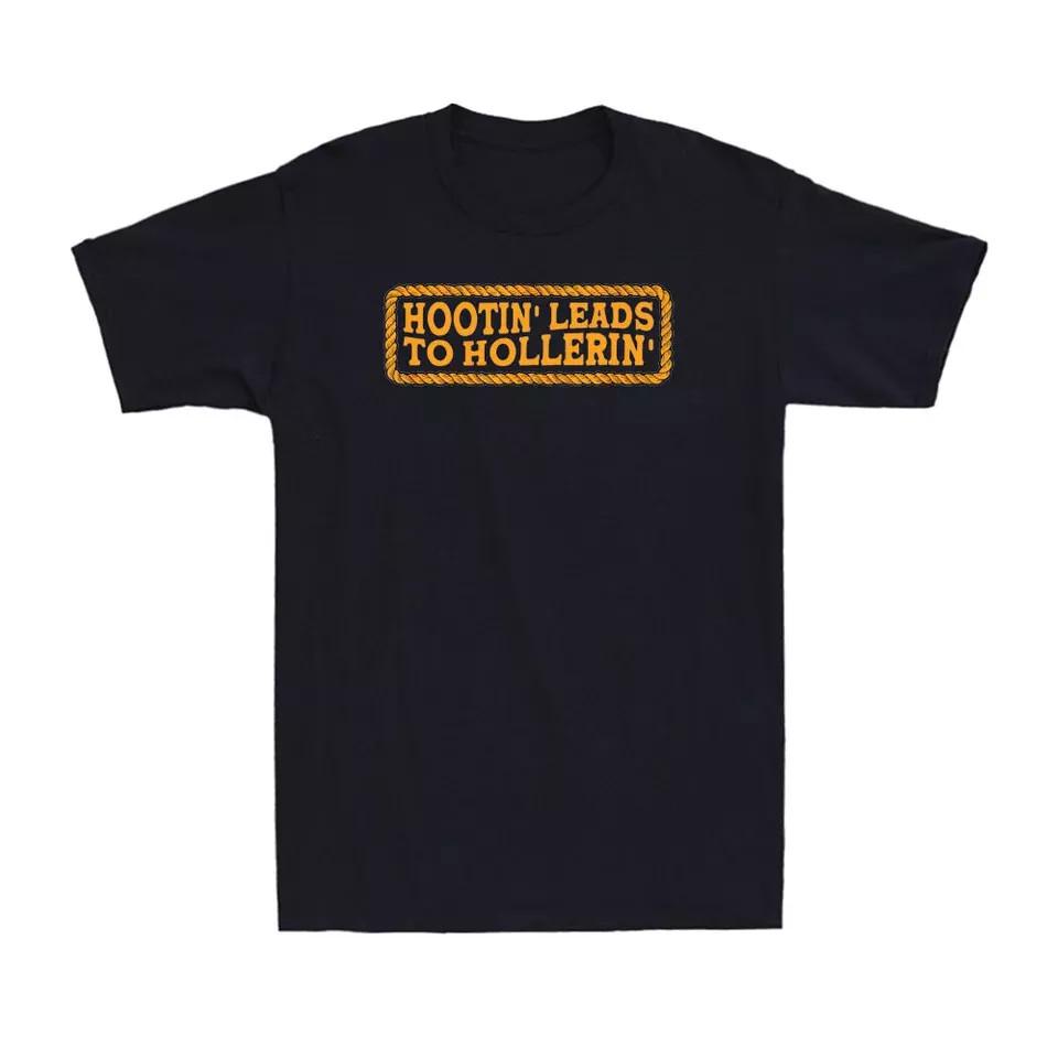 Hootin Leads To Hollerin Groovy Funny Saying Novelty Men s Cotton T-Shirt.webp S