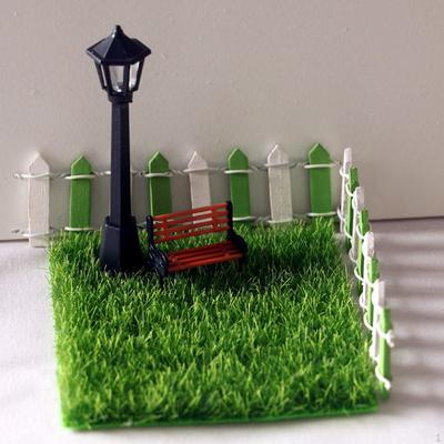7 Stück 1:Miniatur-Puppenhaus-Zubehör-Sets für Garten, Rasen, Straßenlaterne und Zaun im 12. Maßstab