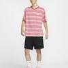 Nike Comfortable Skin-Friendly Soft Striped Logo Print Pullover Short Sleeve T-Shirt Men Tops Ice-Pomegranate FQ3712838