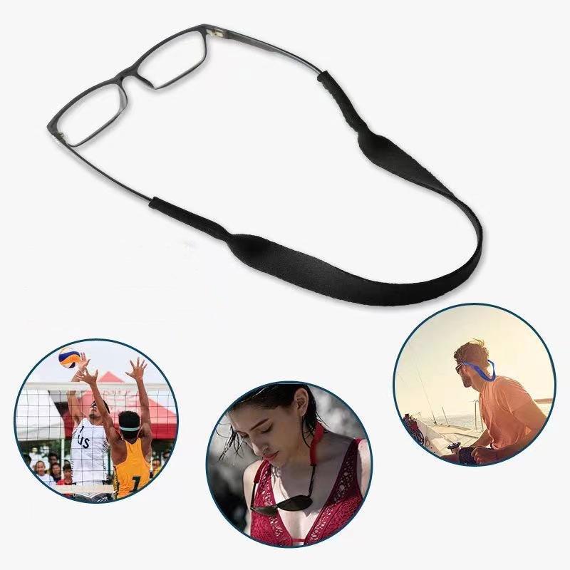Anti-Slip Neoprene Eyeglass Strap: 3 Sizes, Solid Color