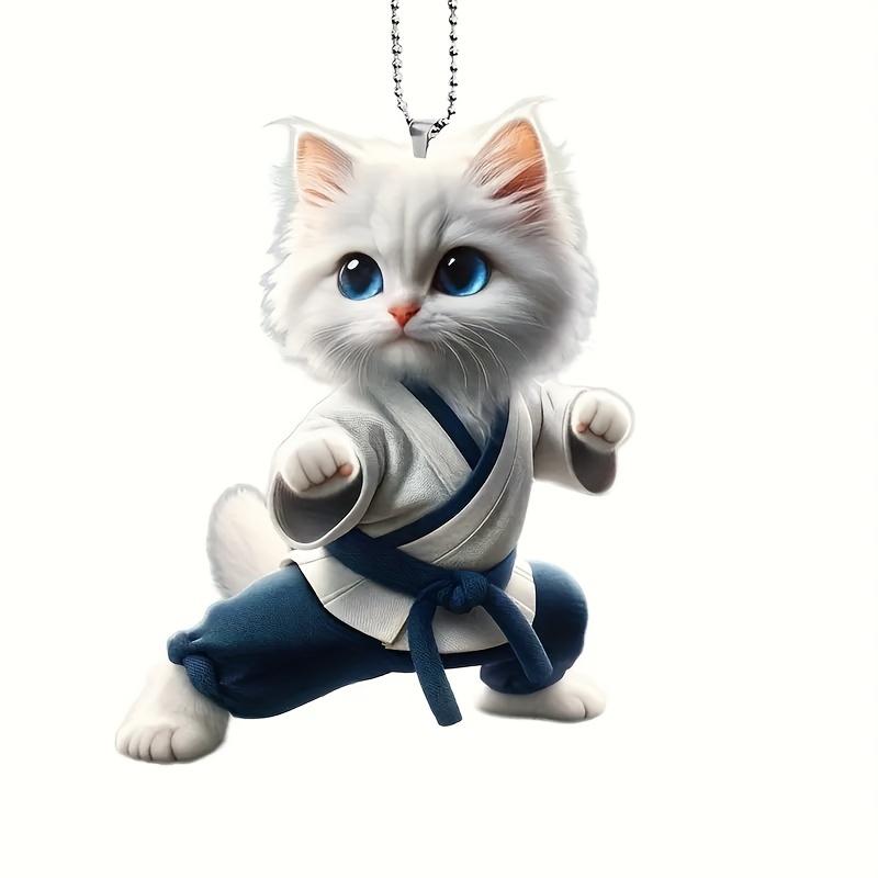 

Набор из 2 акриловых подвесных украшений «Кот кунг-фу» — универсальные 2D-шармы для украшения рождественской елки, сумок и брелоков, идеальный подарок для семьи и друзей A-2