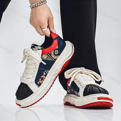 Mode 2025 Herbst Neu Herren Modetrend Low Top Lässige Dicke Sohle Schuhe Vielseitig Bequem Rutschfest Schnürschuhe Nische Klobige Sneaker