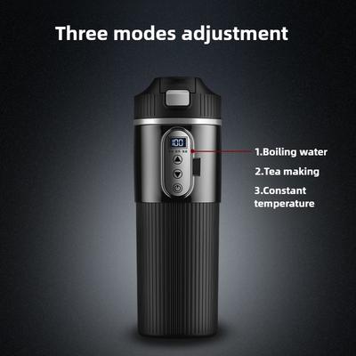 500ML Large Capacity Travel Intelligent Car Boiling Bottle Outdoor Portable Electric Kettle Stainless Steel Insulated Cup