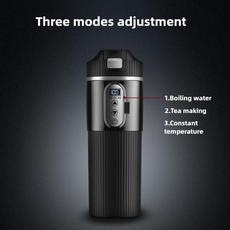 500ML Large Capacity Intelligent Car Boiling Bottle Outdoor Travel Portable Electric Kettle Stainless Steel Insulated Cup