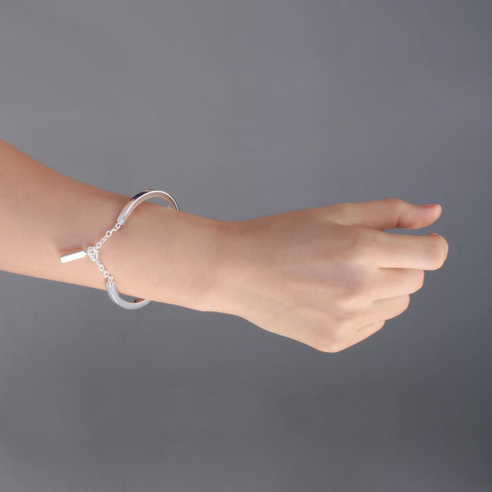 Female And Male Couple Bracelet Platinum Plated Cold Wind Simple Open Bracelet Versatile Jewelry