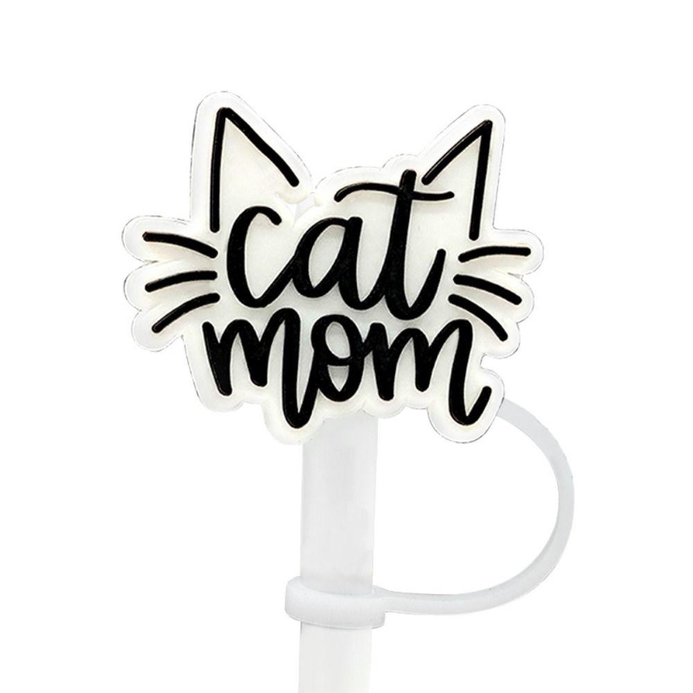 Silicone Straw Plug Cartoon Cat Drinking Dustproof Cap Creative Straw Tip Covers  Cup Accessories