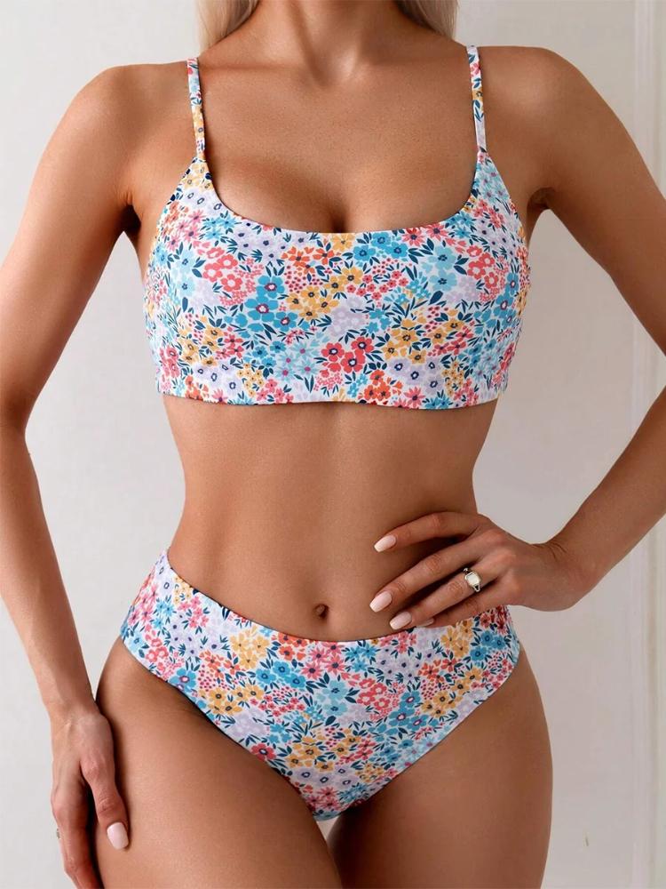 Sexy Bikini 2025 Women Swimsuit Female Swimwear High Waist Bikinis Set Brazilian High Neck Swimming for Beach Wear Bathing Suit