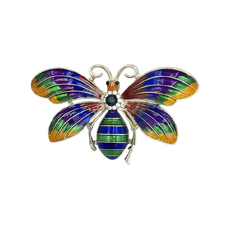 

Colorful Vintage Butterfly Brooch Pin Alloy Badge Jewelry For Garment Fixing Outfit Enhancement Stylish Practical синій