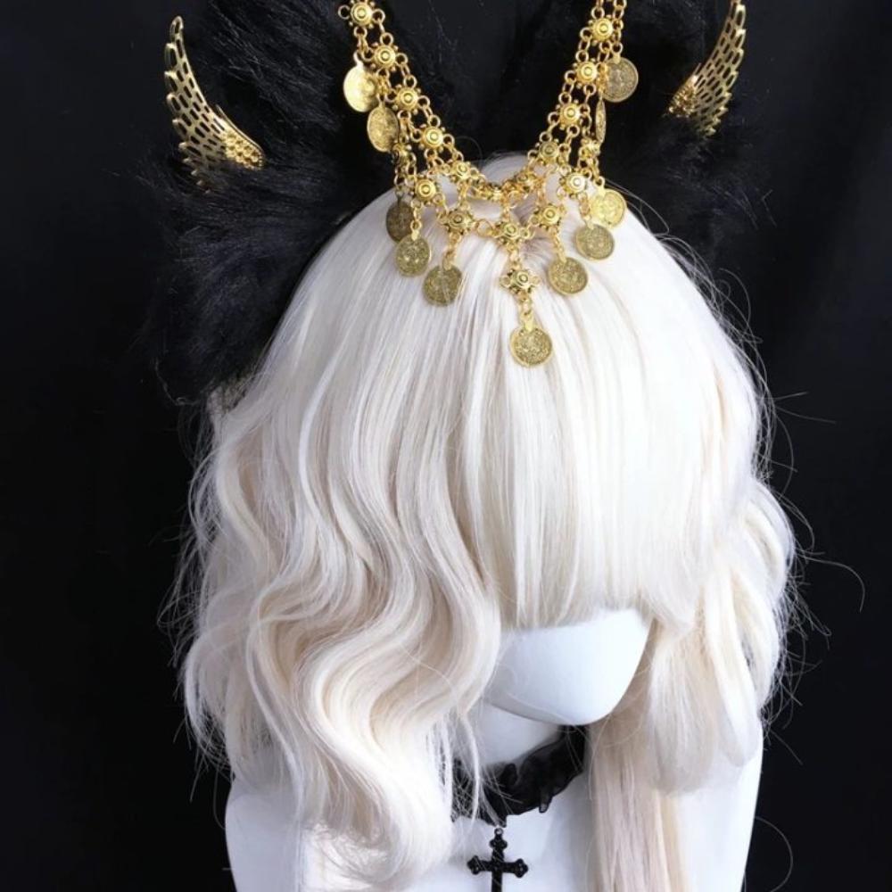 Tassel Animal Ears Hairband Golden Wings Egypt Style Headwear Hair Styling Accessory