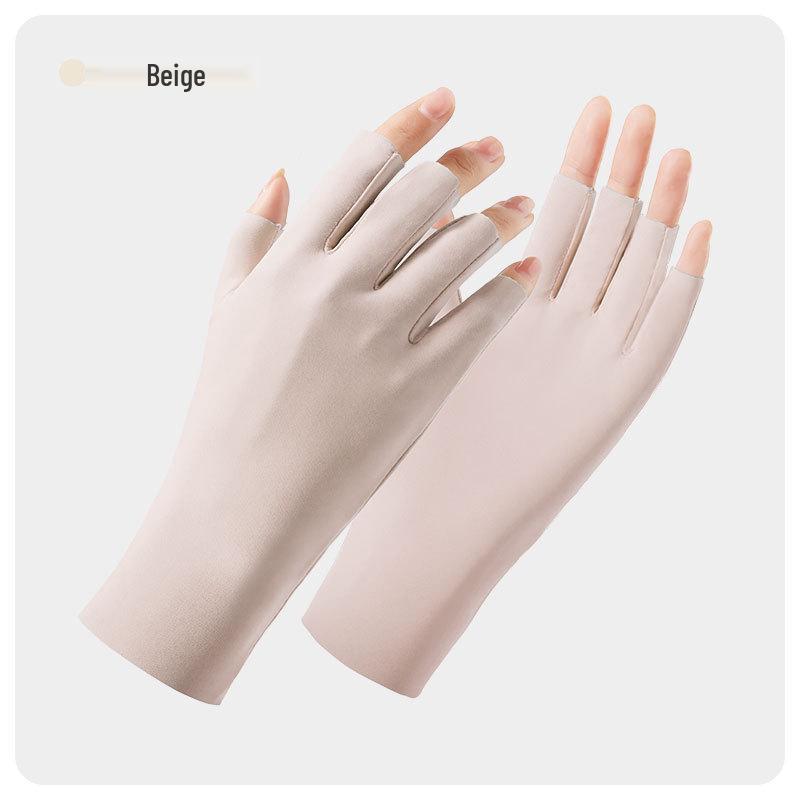 Damskie rękawiczki rowerowe bez palców z jedwabiu lodowego chroniące przed promieniowaniem UV