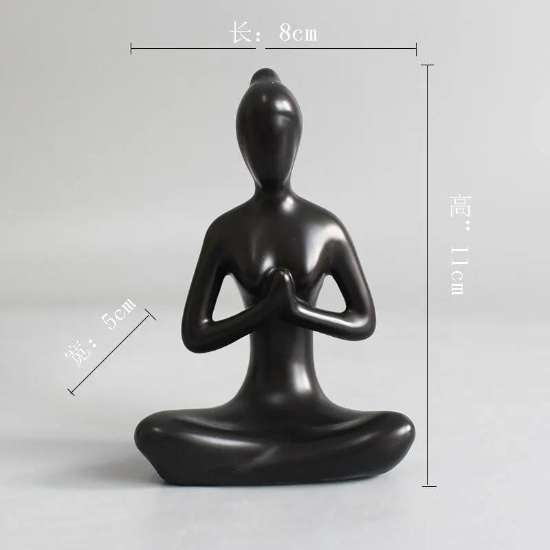 Modern Yoga Girly Abstract Ornaments White Porcelain Figures Living Room Decoration Lady's Gifts Angel Fairy Garden Home Decor
