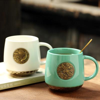 Fish Scale Mug Xingba Wind Ceramic Cup High Value Milk Coffee Cup Large Capacity Water Cup