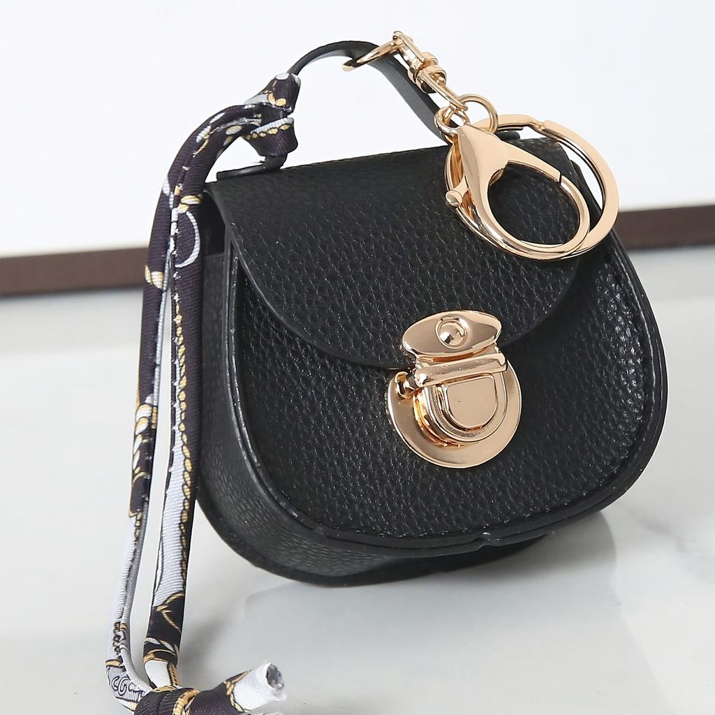 Trendy Versatile Saddle-Shaped Small Bag Charm, Coin Purse, Wireless Earphone Case, Multifunctional Portable Pouch, Keychain, Unique and Fresh Style