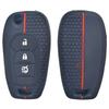 Housse de Télécommande de Clé de Voiture en Caoutchouc Étui Protecteur en Silicone pour Chevrolet Cruze 2016 2017 Malibu Aveo Spark Sonic Télécommande à Clapet 3 Boutons Ensemble