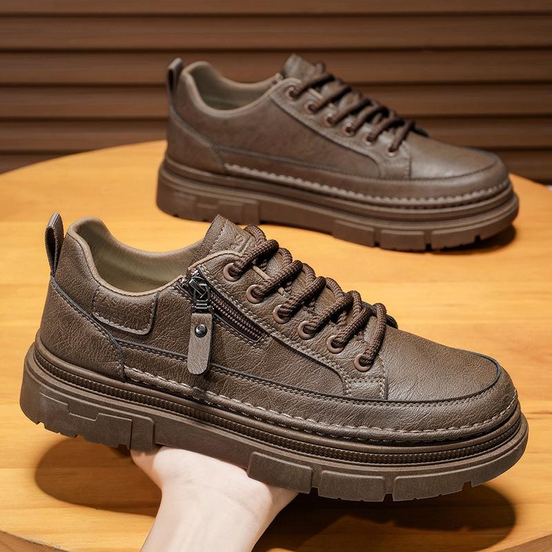 Autumn men's shoes new breathable waterproof non-slip chef shoes men's trend versatile casual leather shoes short boots tooling shoes