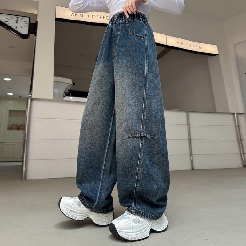 Mädchen 2025 Trendige Scimitar Jeans - Modische Freizeithose für große Mädchen, Perfekt für die Frühlings- und Herbstsaison