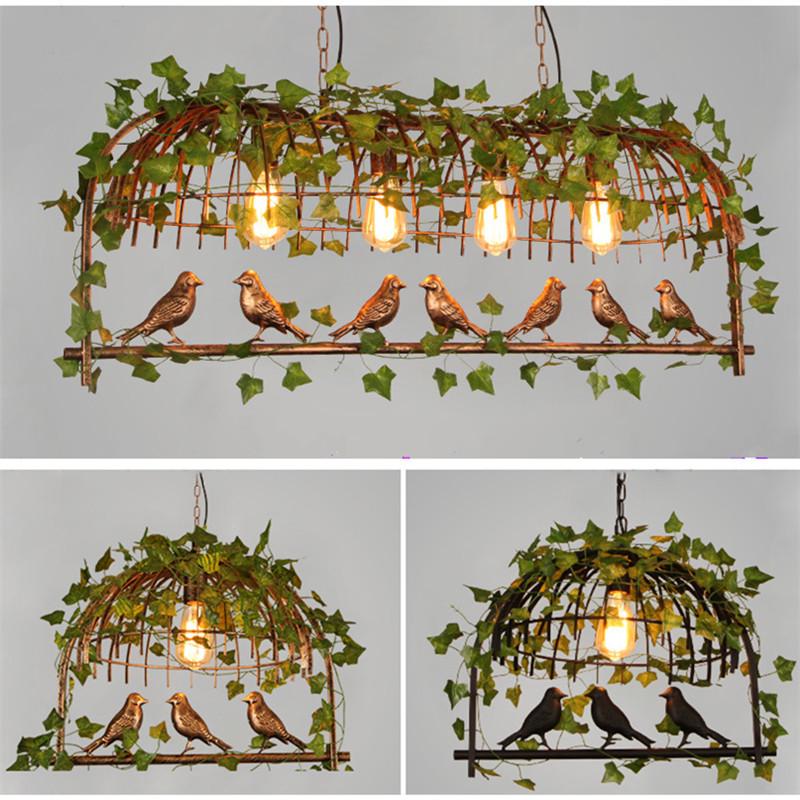 Retro Industrial Floral Birdcage Pendant Light for Cafe, Bar, Tea Shop, Clothing Store, or Restaurant