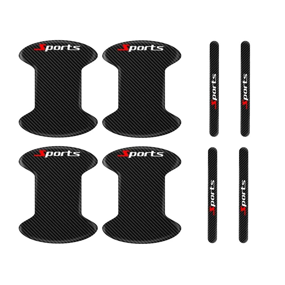 8pcs Auto Exterior Accessories Car Handle Anti Collision Strip Car Bowl Anti Scratch Stickers Film Car Door Protector Stickers чёрный
