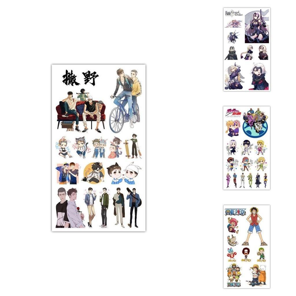 Exquisite Anime Mini Tattoo Aufkleber mit charmanten Zeichentrickfiguren für einen einzigartigen Ausdruck