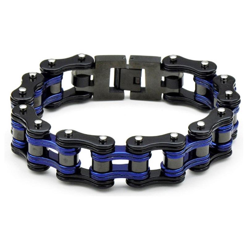 Punk Pulseiras e Braceletes Laranja de Bicicleta para Homem Preto Corrente de Motocicleta Pulseira Homem Mulher Aço Inoxidável Joias de Pulso Biker