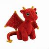 Crochet Dragon with Affirmation Card Knitted Figurine Whimsical for Shelf