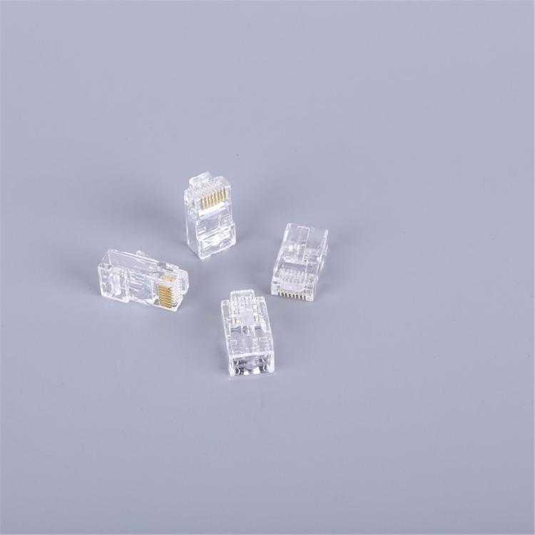 100Pack Clear RJ45 Cat6 Connectors, 8P8C Passes Through Ends For UTP Cabling 24-26AWG Networking Wire Replacement