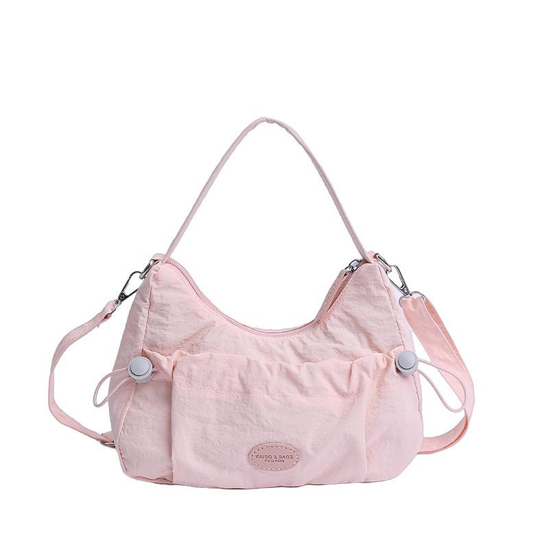 Fashion Nylon Single Shoulder Bag For Women With Zipper Closure And Mobile Pocket