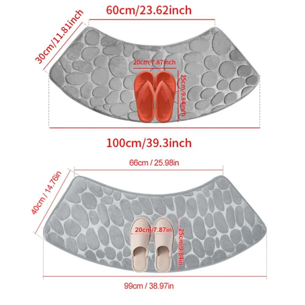 Super Absorbent Arc-Shaped Bath Mat Coral Velvet Bathroom Rug Floor Mat Quick Drying Machine Washable Home Hotel Bathroom Decor