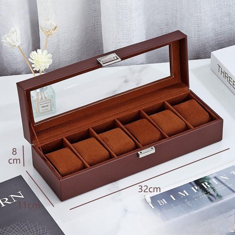 6-Slot PU Leather Watch Box - Luxury Storage & Display Case for Wristwatch Mechanical Watch, Watch Organizer for Men Women