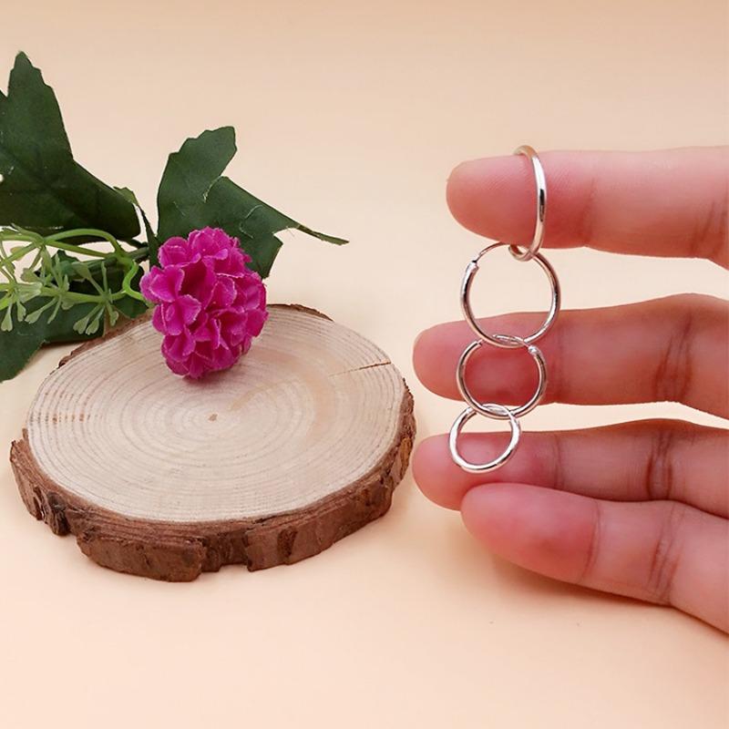 Simple Korean Style Minimalist Geometric U Shaped Silver Plated Earrings For Women