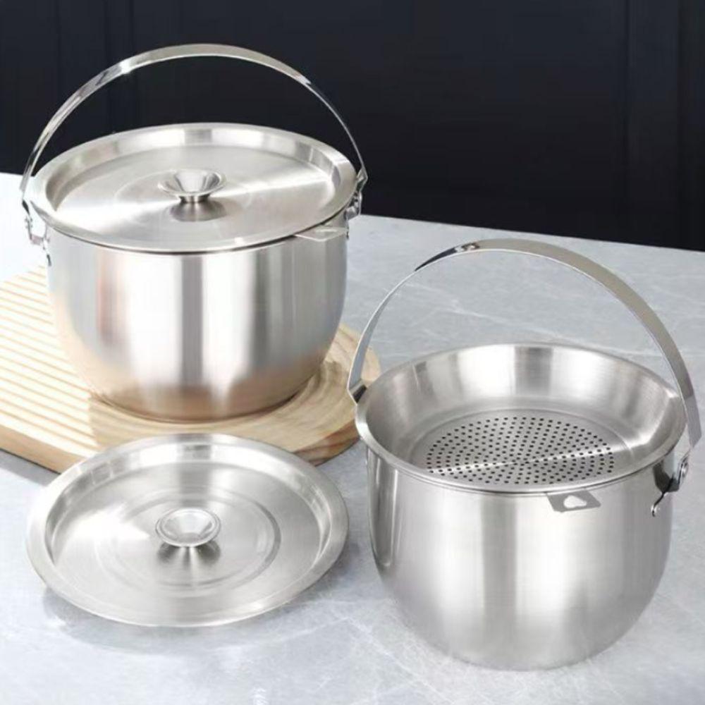 316 Stainless Steel Oil Strainer Tank with Filter Mesh Grease Container Mixing Bowl  Restaurant