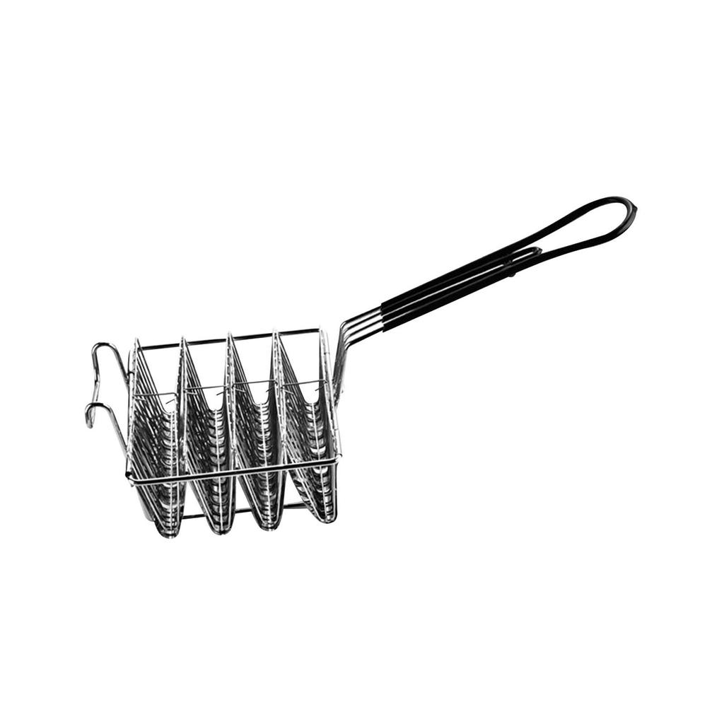 Taco Basket Deep Fryer Holder with Grip Handle Stainless Steel Burritos Professional