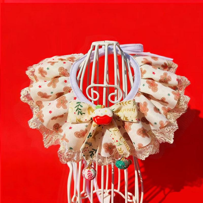 New Christmas Day Lace Pet Collar Princess Style Dog Saliva Scarf Cat Scarf Bib
