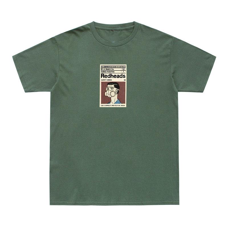 Ins Hot Selling Redheads Mask Print T Shirt Unisex Women 100% Cotton O-Neck Tee Shirt Casual Summer Hip Hop Tees Tops