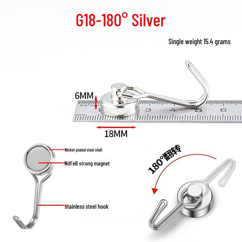 Rust-Proof Rotating Neodymium Magnetic Hook for Refrigerators