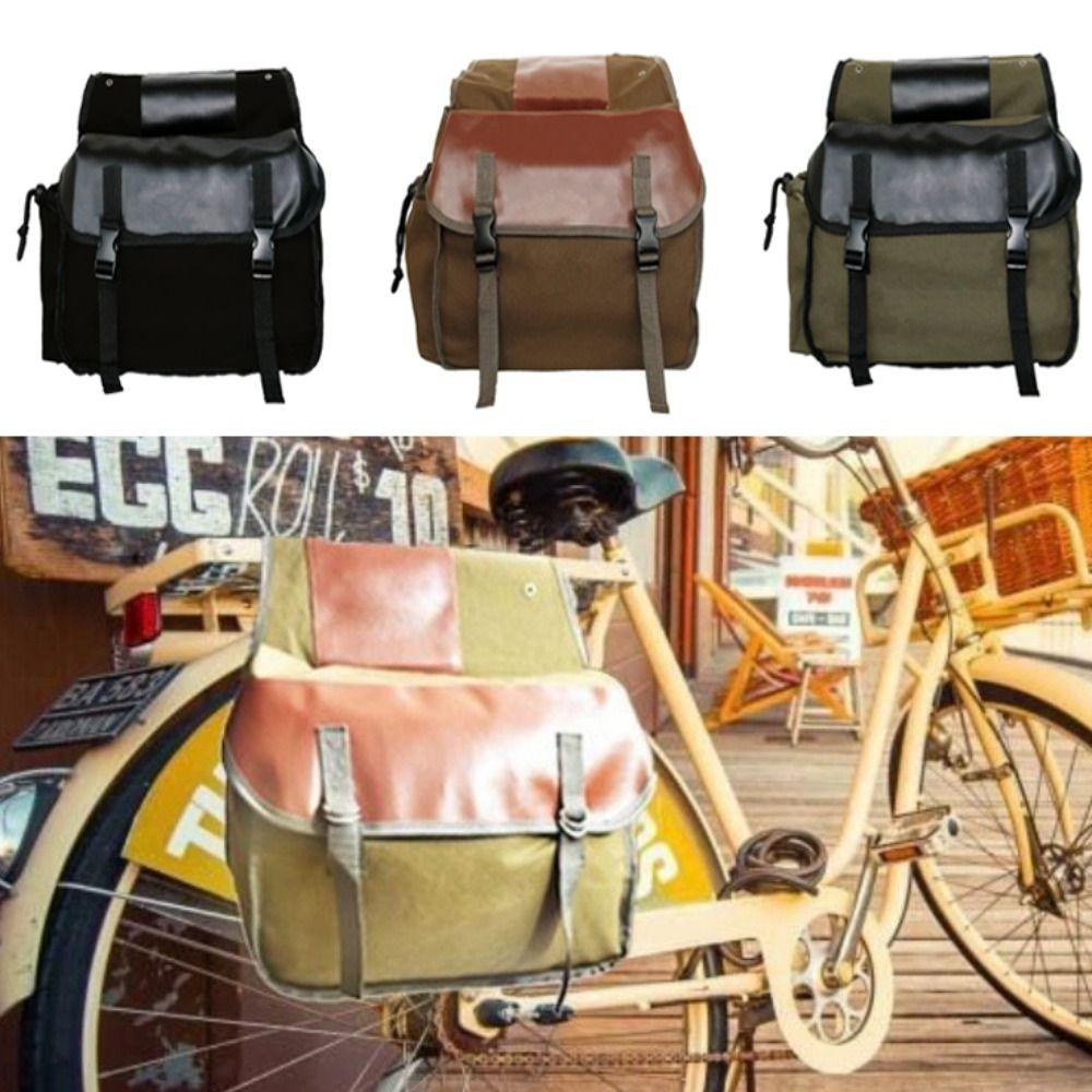 

Durable Bike Back Seat Pannier Canvas Moto Tail Luggage Suitcase Bicycle Bag Cycling Accessories хакі