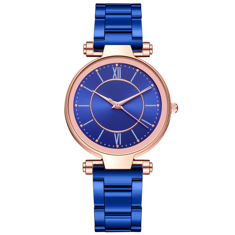 Luxury Rose Gold Stainless Steel Watches Female Classic Round Dial Quartz Watch Women Business Wristwatches Wrist Jewelry Reloj