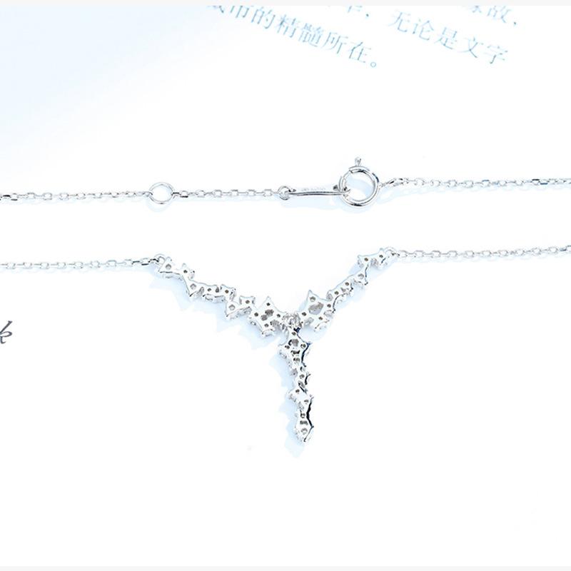 Kadın Kolye Platinyum Kolye Basit Zincir 18 Ayar Altın