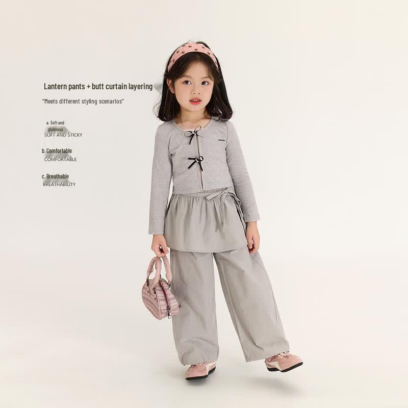 LUSON Girls' Summer Wide-Leg Casual Pants