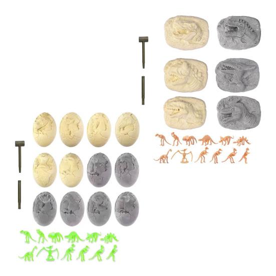 Dinosaur Egg Dig Kit Excavation Toy with Random Skeleton Models Includes Dig Tools & Guide Educational STEM Activity for Kids