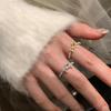 Exquisite French Zirconia Bow Pearl Open Ring - Stylish, High-End Design